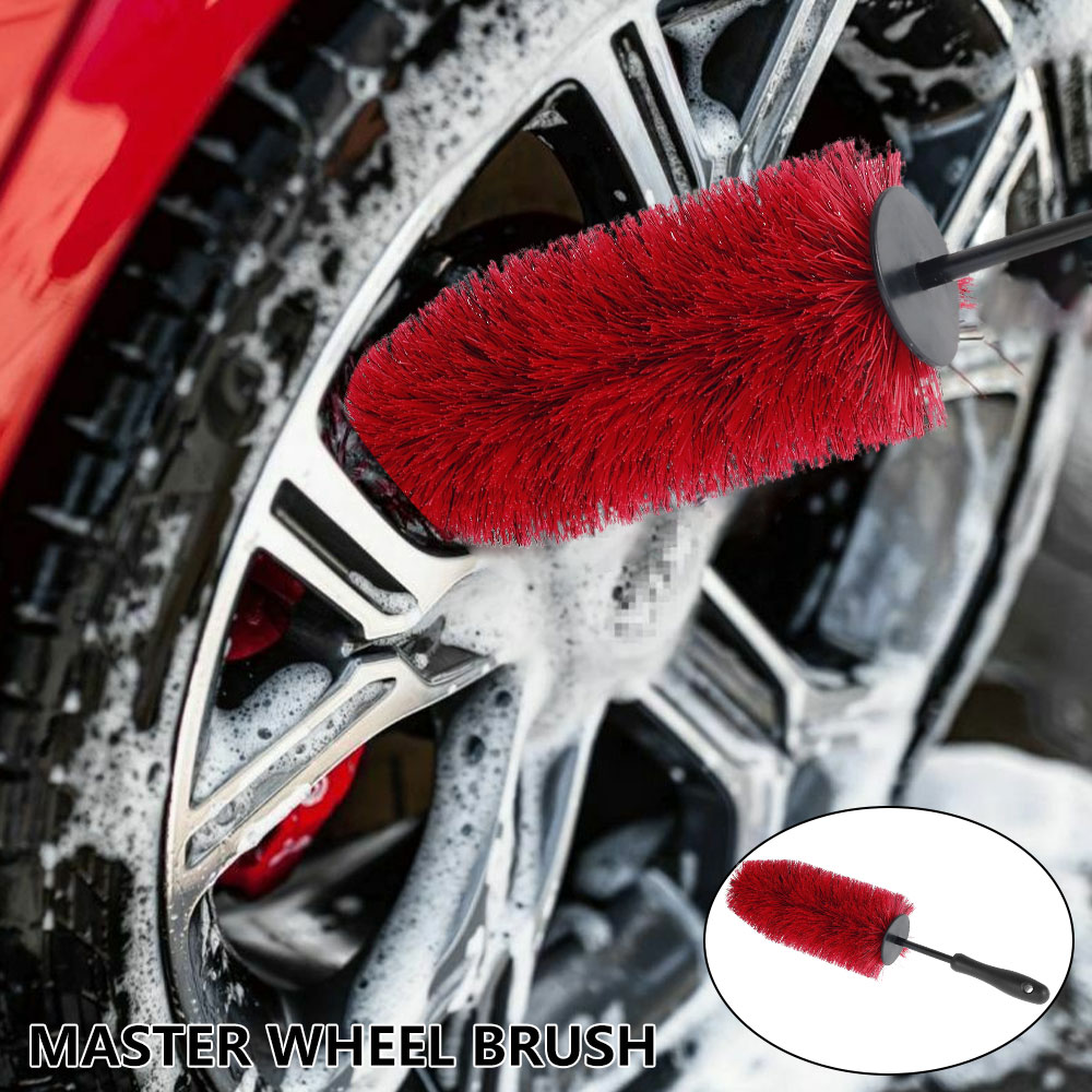 Mtfun Car Wheels Cleaning Brush Soft Bristle & No Scratches Car Rim Brush Detailing Brushes Reaching Deep Cleaner Tool for Car Vehicle Motorcycle Tire